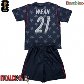 Stati Uniti Timothy Weah #21 Seconda Maglia Bambino Mondiali 2026 Manica Corta (+ Pantaloni corti)